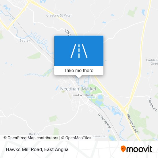 Hawks Mill Road map