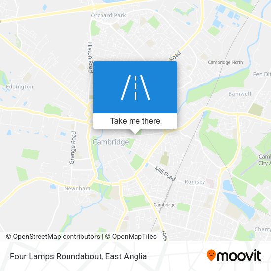 Four Lamps Roundabout map