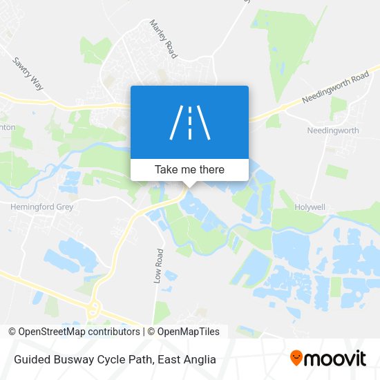 Guided Busway Cycle Path map