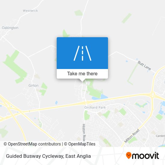 Guided Busway Cycleway map
