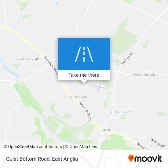 Guist Bottom Road map