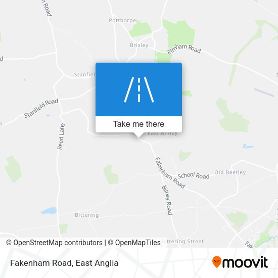 Fakenham Road map