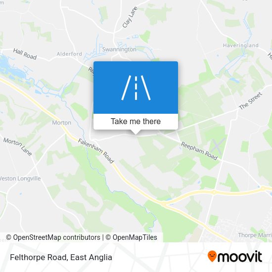 Felthorpe Road map