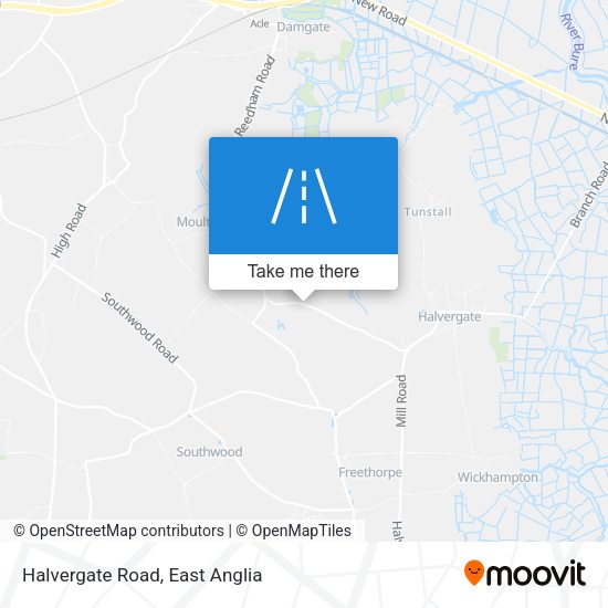 Halvergate Road map