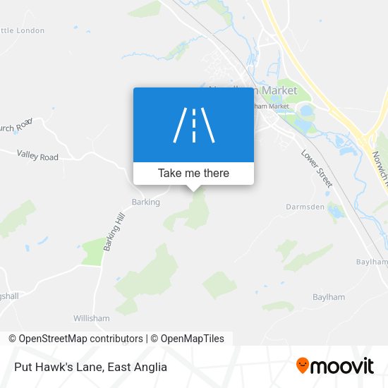 Put Hawk's Lane map