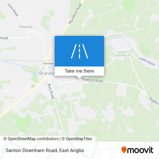 Santon Downham Road map