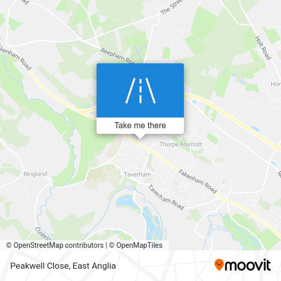 Peakwell Close map