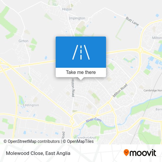 Molewood Close map