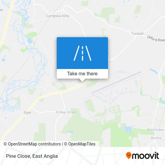 Pine Close map