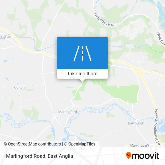 Marlingford Road map