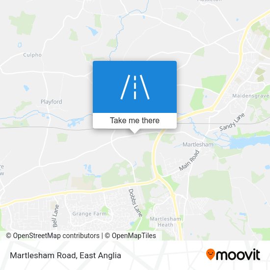 Martlesham Road map