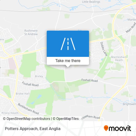 Potters Approach map
