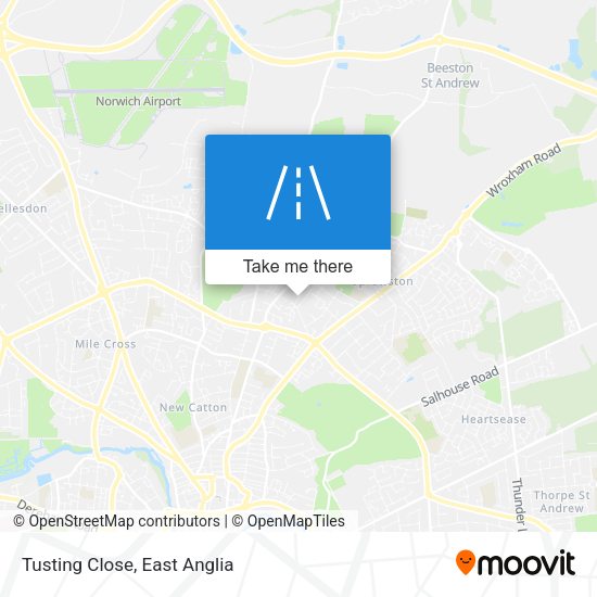 Tusting Close map