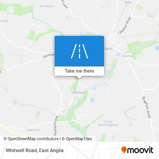 Whitwell Road map