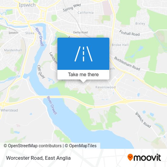 Worcester Road map
