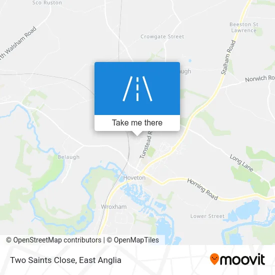 Two Saints Close map