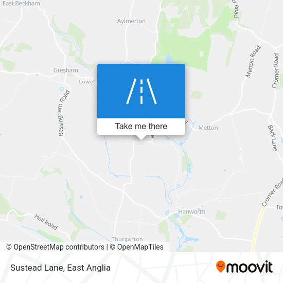 Sustead Lane map