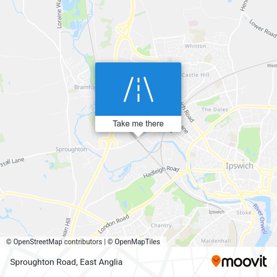 Sproughton Road map