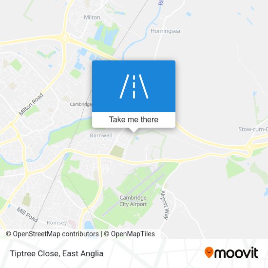Tiptree Close map