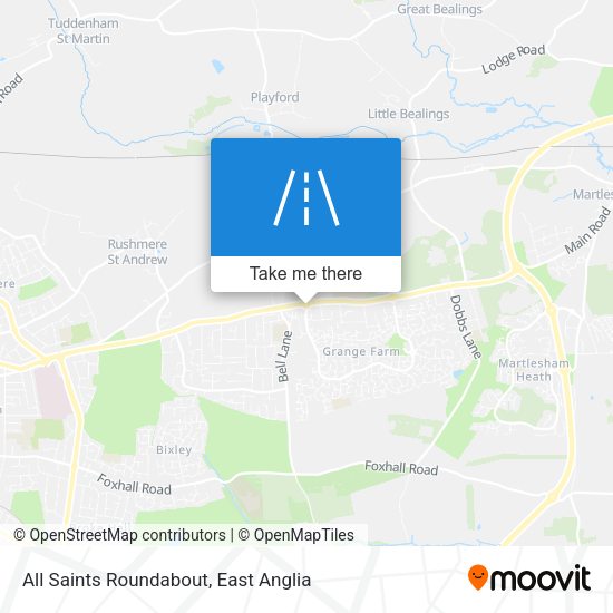 All Saints Roundabout map