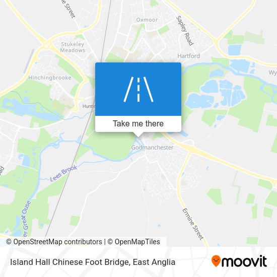 Island Hall Chinese Foot Bridge map