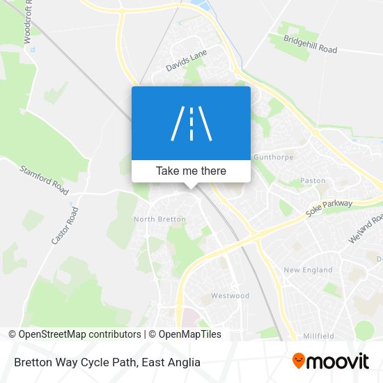 Bretton Way Cycle Path map