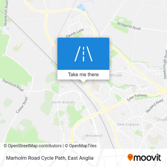 Marholm Road Cycle Path map