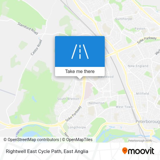 Rightwell East Cycle Path map