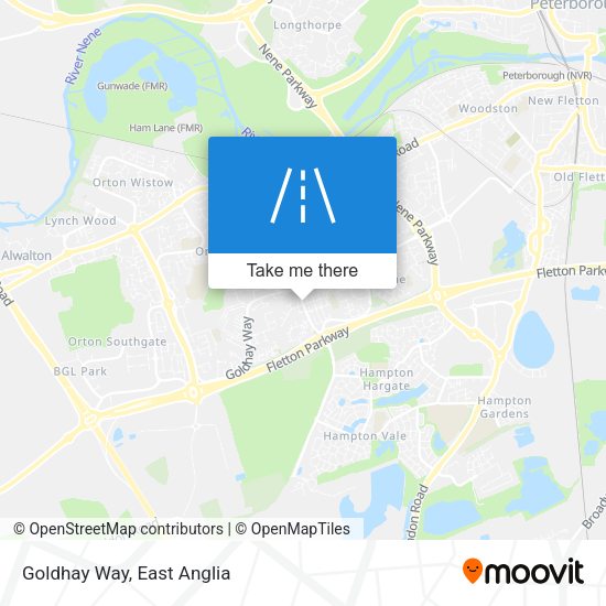 Goldhay Way map