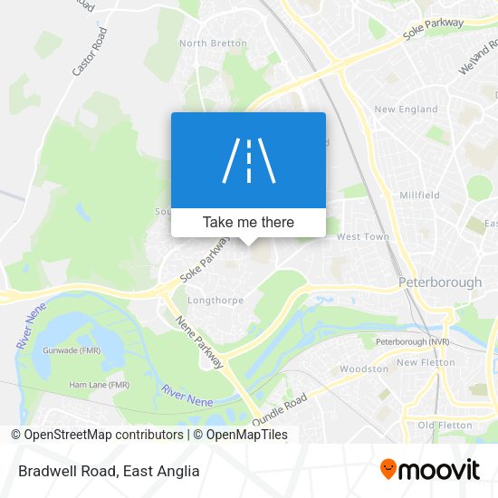 Bradwell Road map