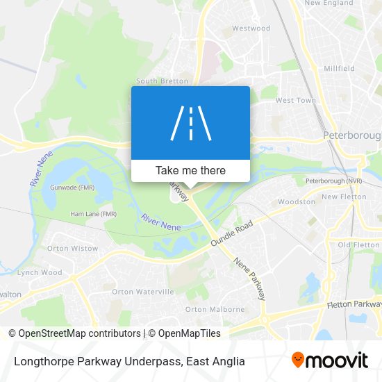 Longthorpe Parkway Underpass map