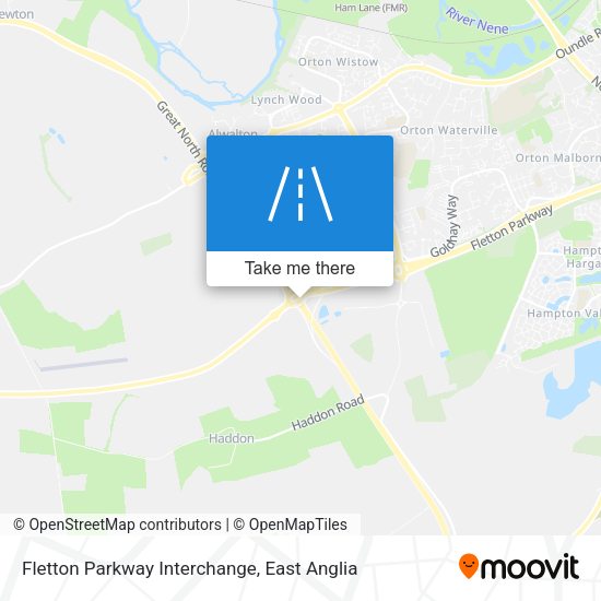 Fletton Parkway Interchange map