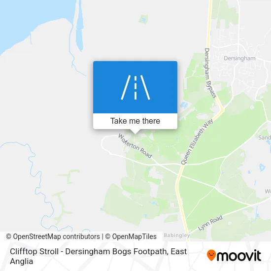 Clifftop Stroll - Dersingham Bogs Footpath map