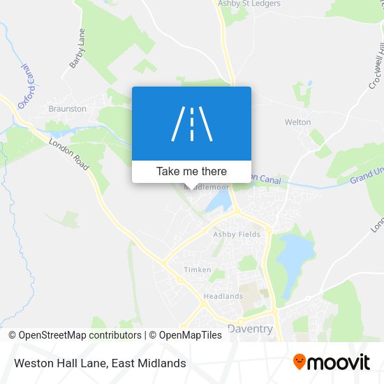 Weston Hall Lane map