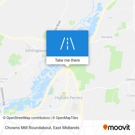 Chowns Mill Roundabout map