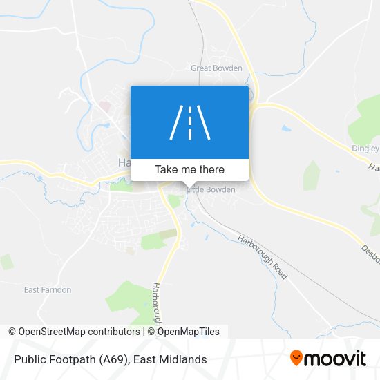Public Footpath (A69) map