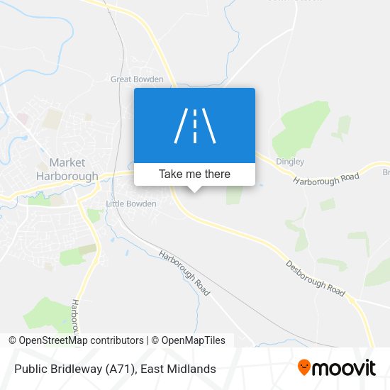 Public Bridleway (A71) map