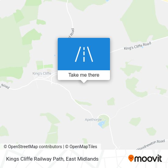 Kings Cliffe Railway Path map