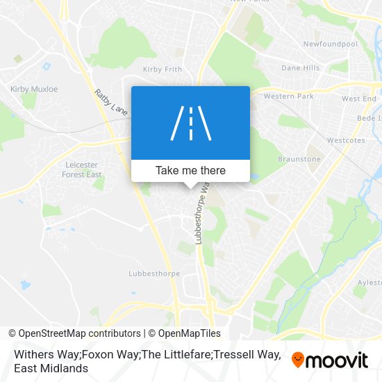 Withers Way;Foxon Way;The Littlefare;Tressell Way map