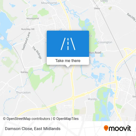 Damson Close map