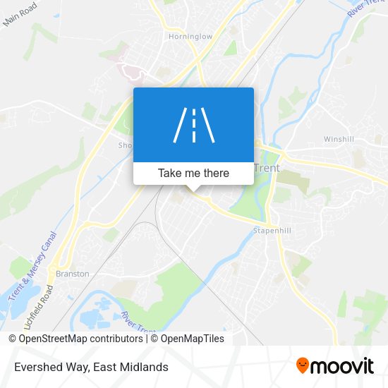 Evershed Way map