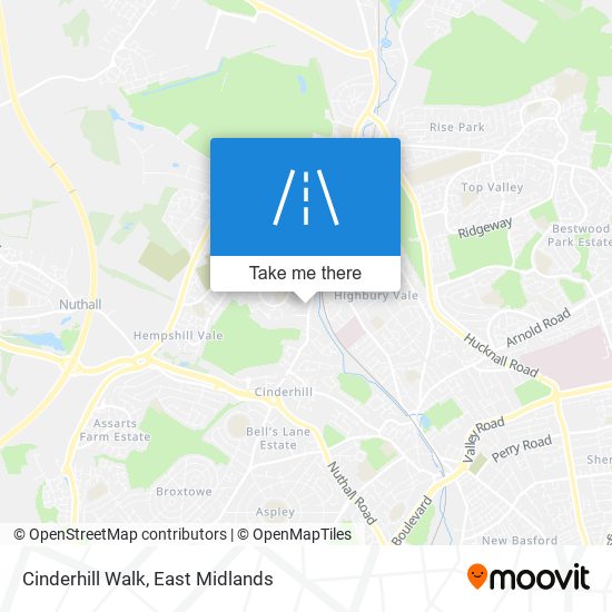 Cinderhill Walk map