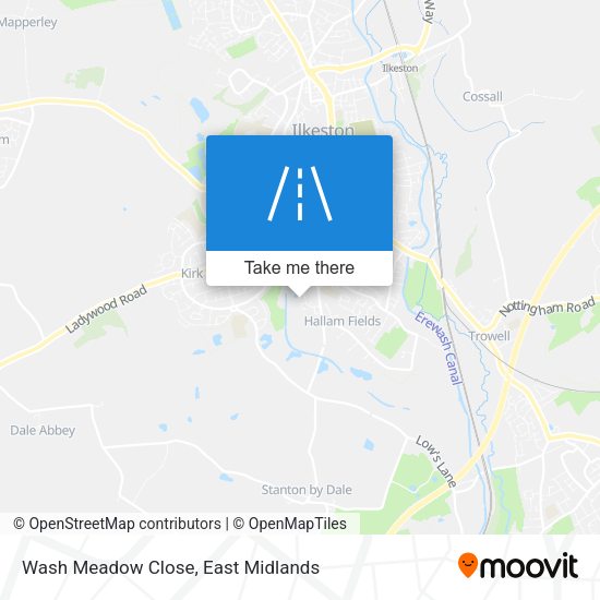 Wash Meadow Close map