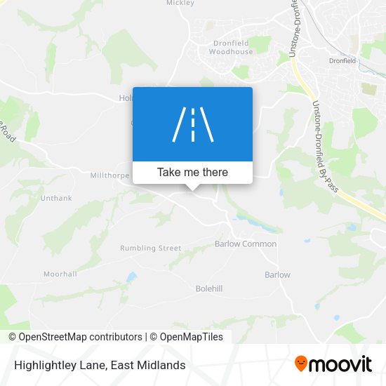 Highlightley Lane map