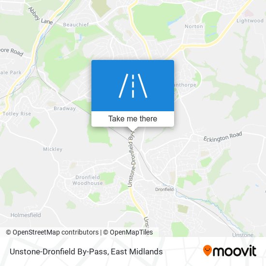 Unstone-Dronfield By-Pass map