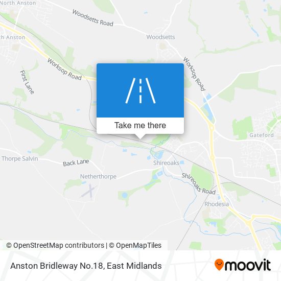 Anston Bridleway No.18 map
