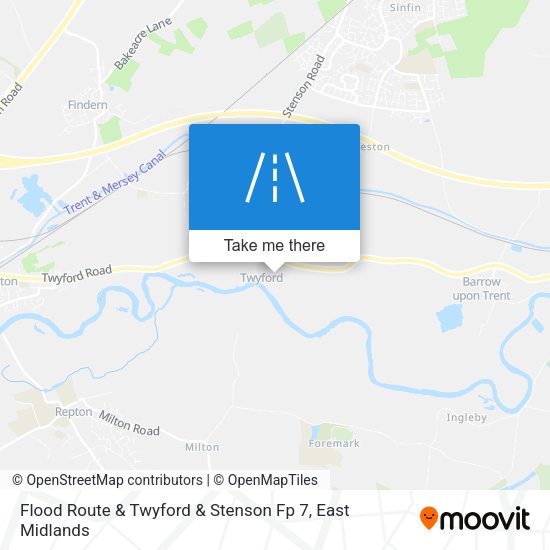 Flood Route & Twyford & Stenson Fp 7 map