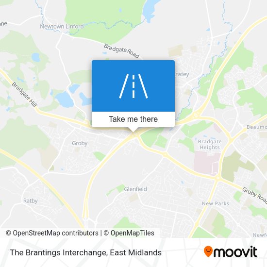 The Brantings Interchange map