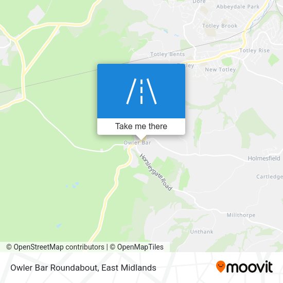 Owler Bar Roundabout map