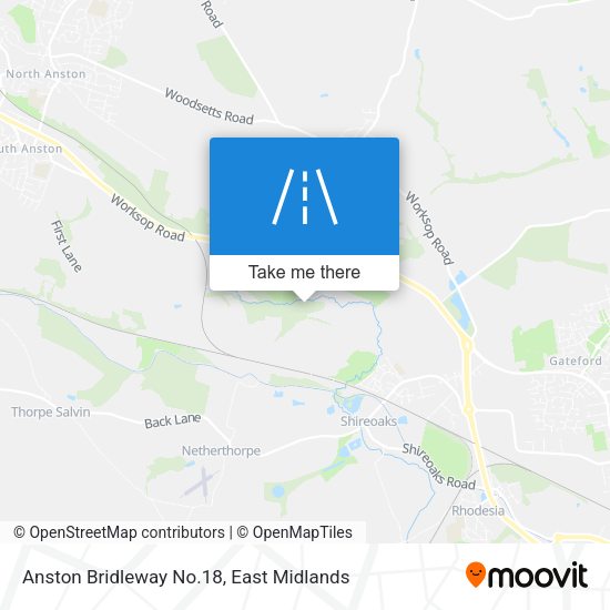 Anston Bridleway No.18 map